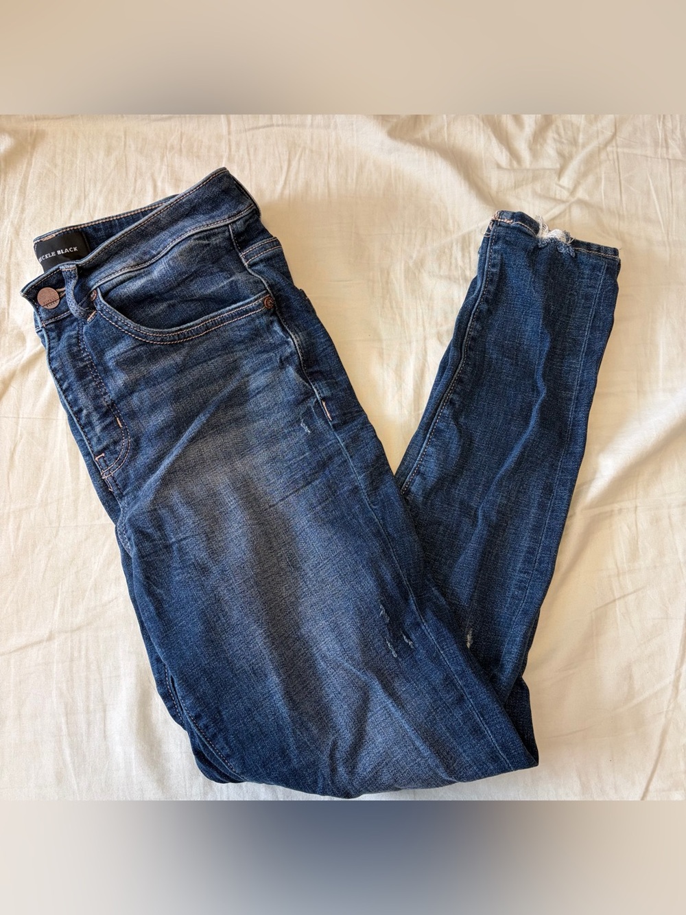 Buckle Black Skinny Jeans